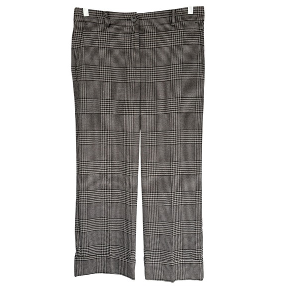 A5 LOFT Houndstooth Plaid Career Business Casual Pants Wide Leg Trousers - Picture 1 of 6